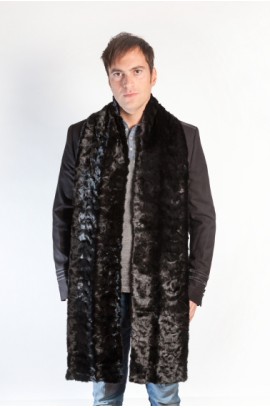 Black mink fur scarf-stole